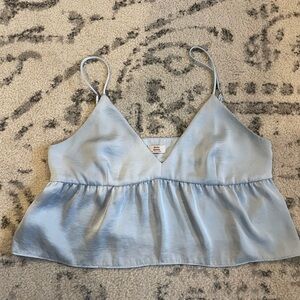 Aritzia Light Blue Crop Top